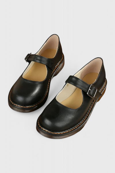 Blanca Zapatos Mary Jane Vintage con Correa y Suela de Confort.