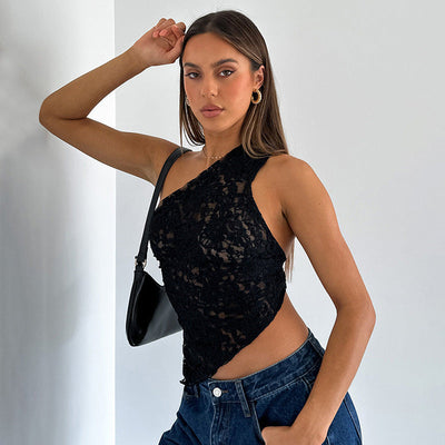 Top in pizzo lilla.
