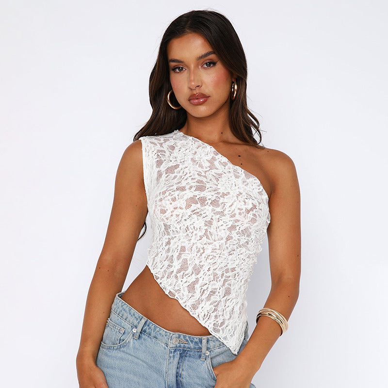 Top in pizzo lilla.