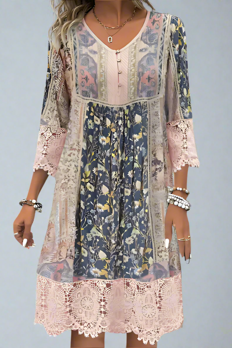 Tamara | Vestido bohemio de lujo fluido.