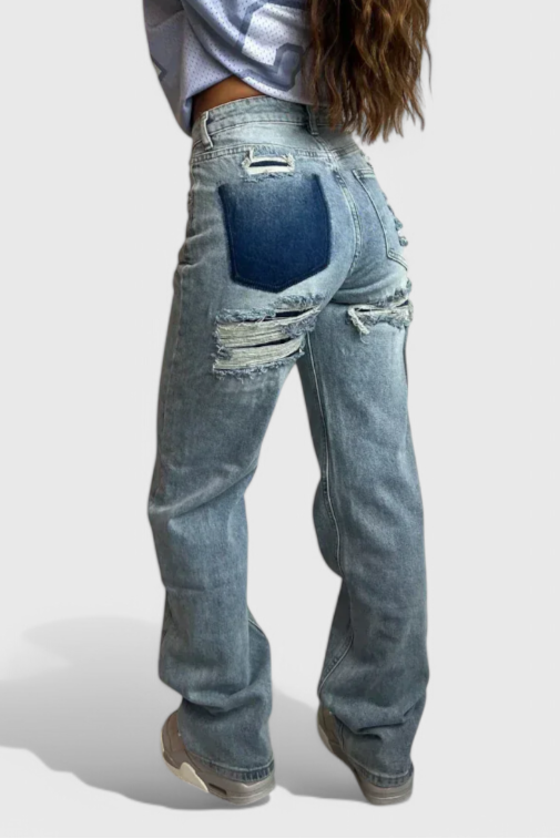 Roxy Jeans Vintage Desgastados de Cintura Alta.
