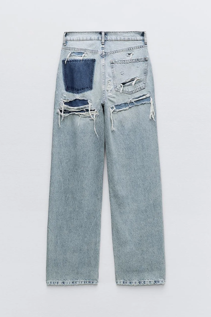 Roxy Jeans Vintage Desgastados de Cintura Alta.