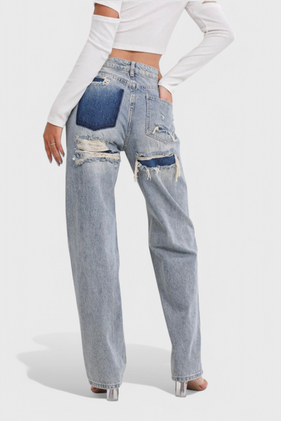Roxy Jeans Vintage Desgastados de Cintura Alta.