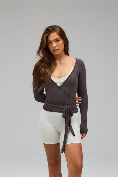 Blusa cruzada - Gris.