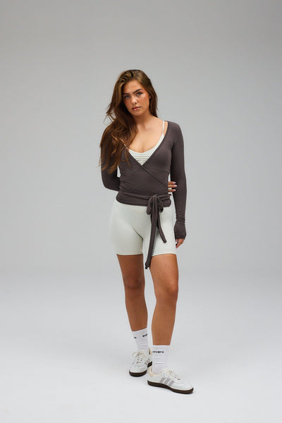Blusa cruzada - Gris.