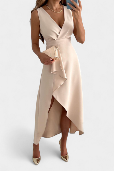 Jivka Vestido Midi Envolvente con Escote en V.