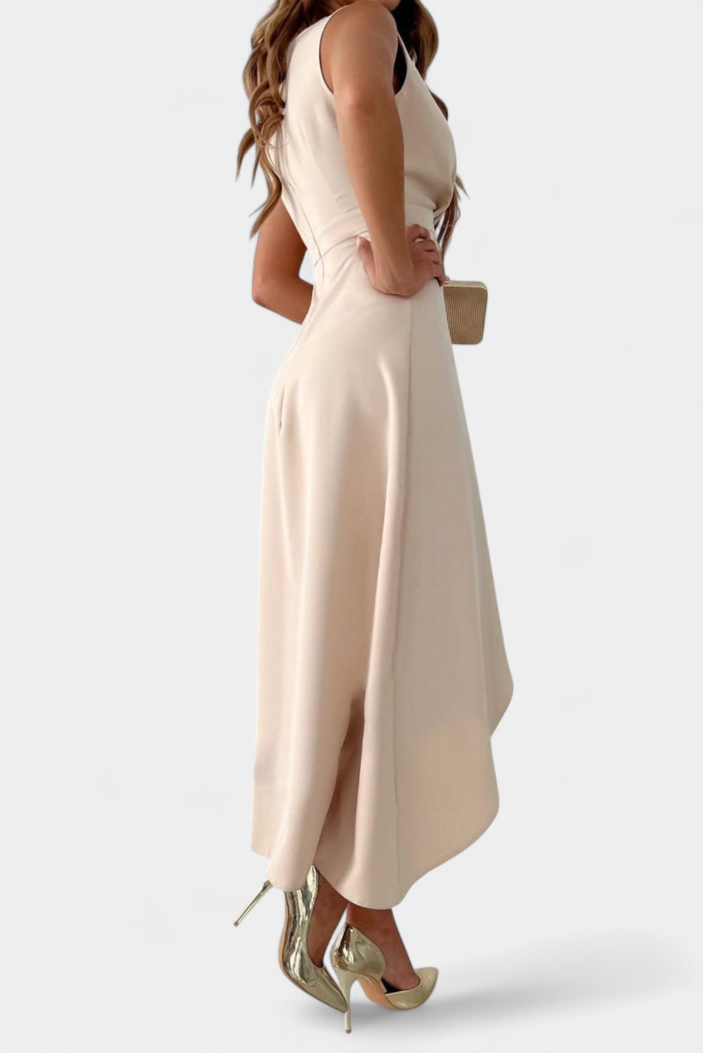 Jivka Vestido Midi Envolvente con Escote en V.