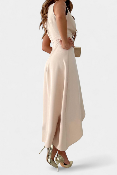 Jivka Vestido Midi Envolvente con Escote en V.