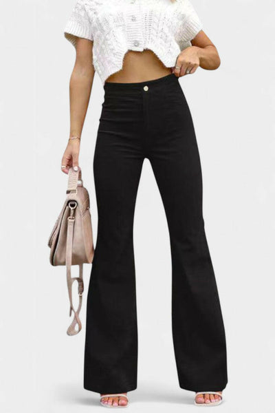 Kiara Pantalones de Terciopelo de Pierna Ancha de Cintura Alta.