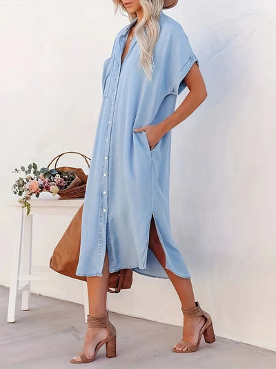 Béatrice - Robe chemise avec poches.