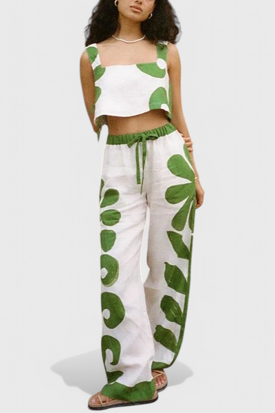 Serafina Conjunto Sin Mangas Floral Boho.