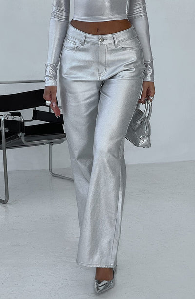Pantalón plateado ALYRA.