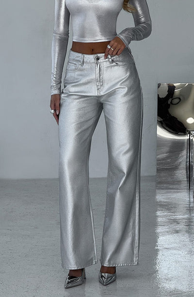 Pantalón plateado ALYRA.