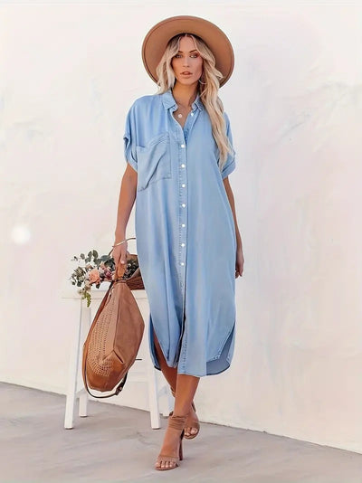 Béatrice - Robe chemise avec poches.