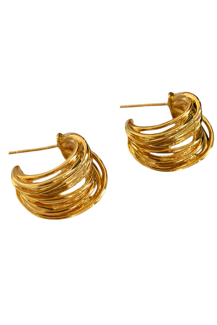 Pendientes de Aro en Forma de C.