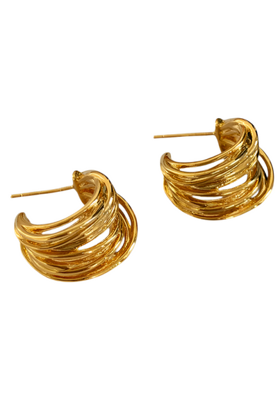 Pendientes de Aro en Forma de C.