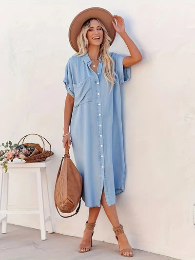 Béatrice - Robe chemise avec poches.