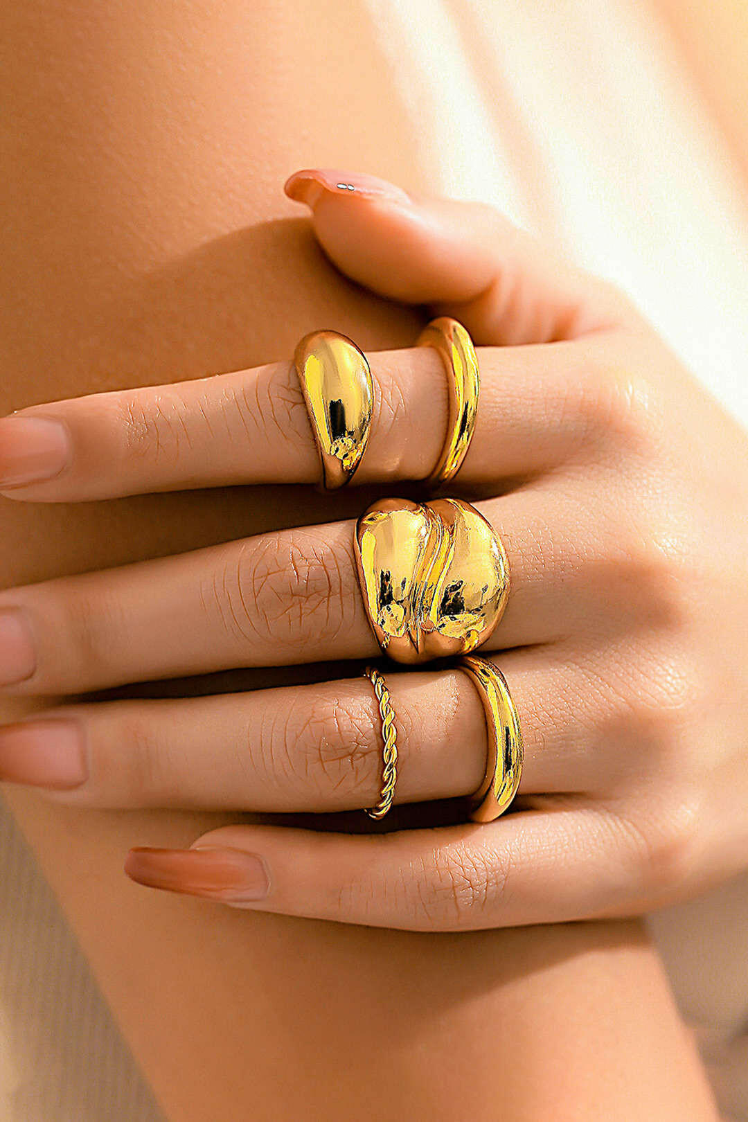 Juego de Anillos de Metal de 4 Piezas.