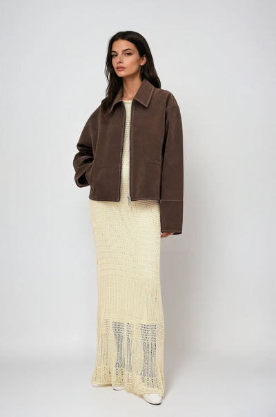 VALIRA Faux Suede Zip Jacket.