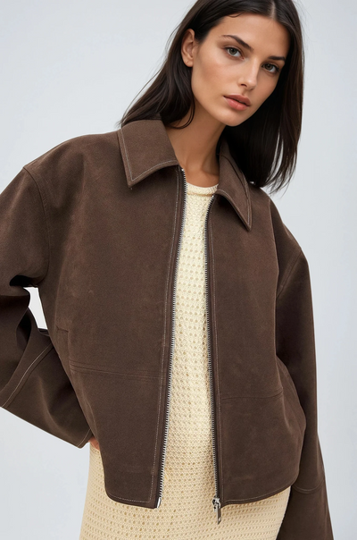 VALIRA Faux Suede Zip Jacket.