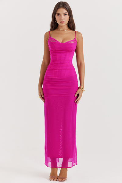 Aurelia - Vestido de malla con encaje.