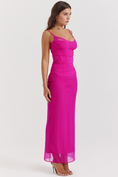 Aurelia - Vestido de malla con encaje.