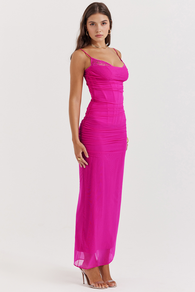 Aurelia - Vestido de malla con encaje.