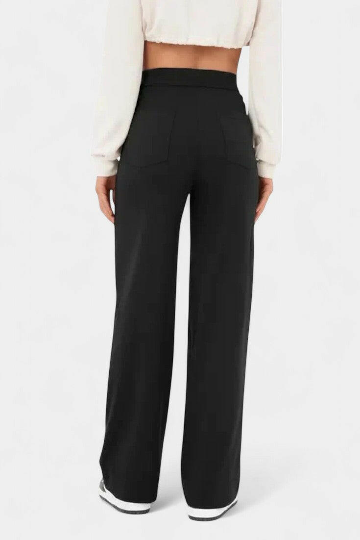 Nova Pantalones Rectos de Cintura Alta y Elasticidad.