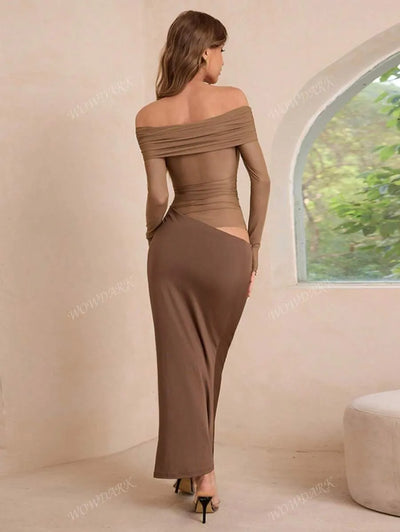 Chloe sieťované dlhé slim fit šaty