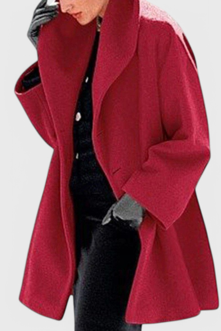 Abrigo Oversized de Mezcla de Lana Harper con Solapa Ancha.