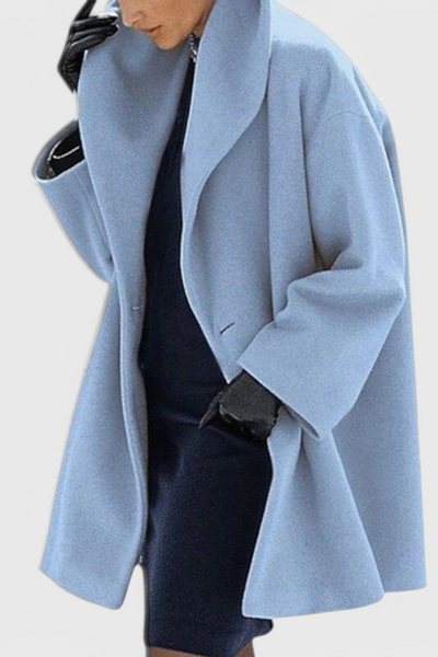Abrigo Oversized de Mezcla de Lana Harper con Solapa Ancha.