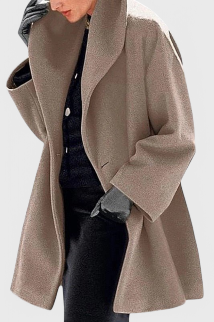 Abrigo Oversized de Mezcla de Lana Harper con Solapa Ancha.