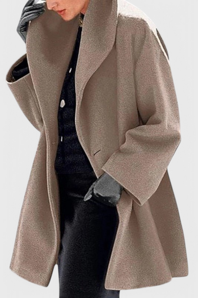 Abrigo Oversized de Mezcla de Lana Harper con Solapa Ancha.