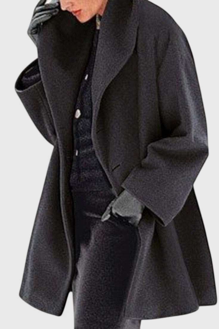 Abrigo Oversized de Mezcla de Lana Harper con Solapa Ancha.