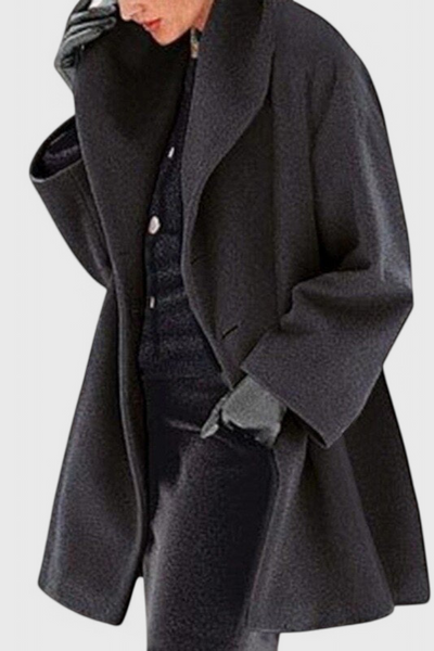 Abrigo Oversized de Mezcla de Lana Harper con Solapa Ancha.