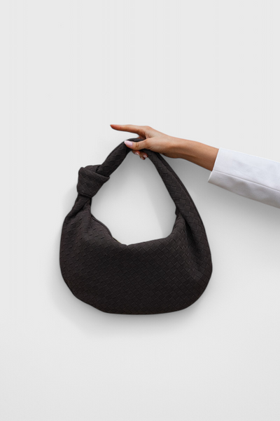 Lila Bolso Mediano Woven con Detalle de Nudo.