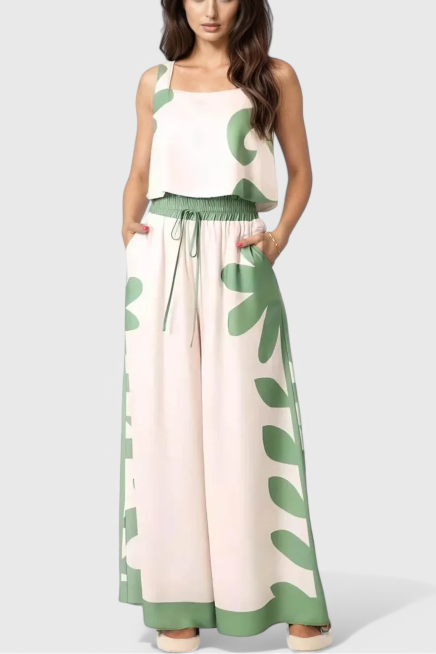 Serafina Conjunto Sin Mangas Floral Boho.