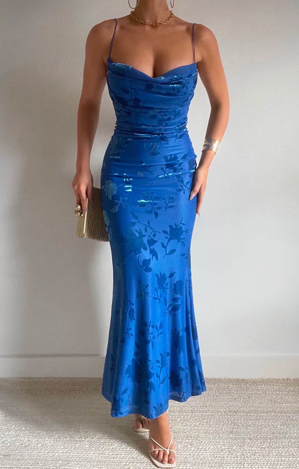 AZUL — Vestido largo.