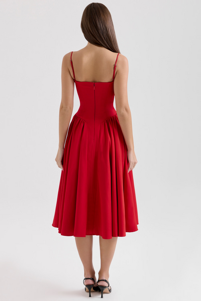 Felicity Vestido Midi Corsé Sin Mangas.