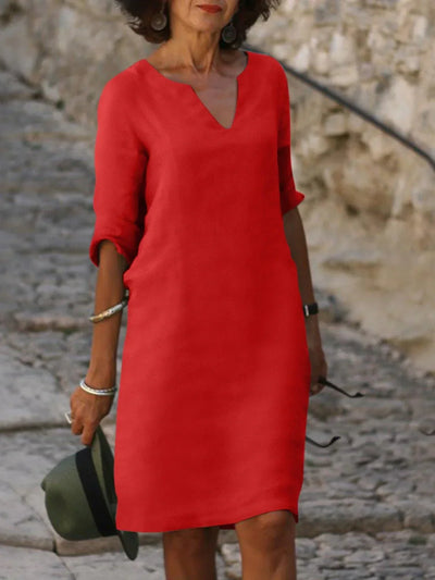 Saoirse™ - Vestido con cuello en V y control de abdomen.