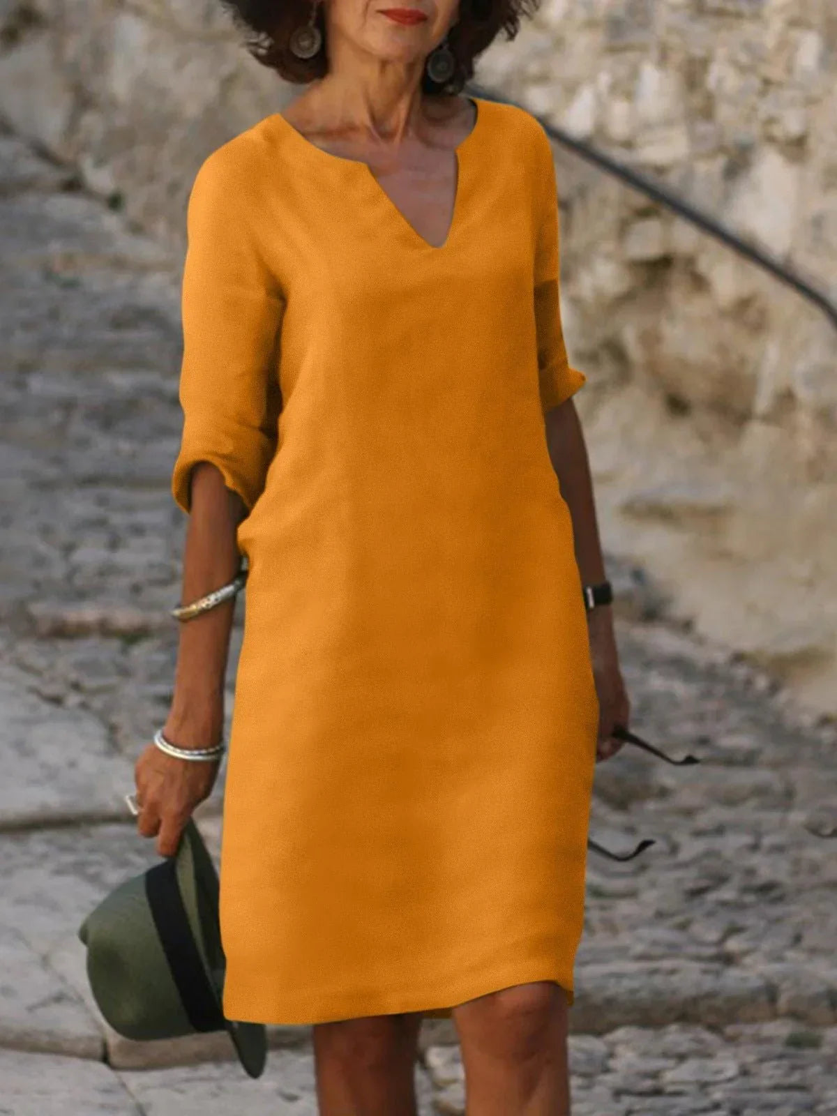 Saoirse™ - Vestido con cuello en V y control de abdomen.