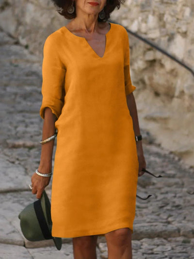 Saoirse™ - Vestido con cuello en V y control de abdomen.