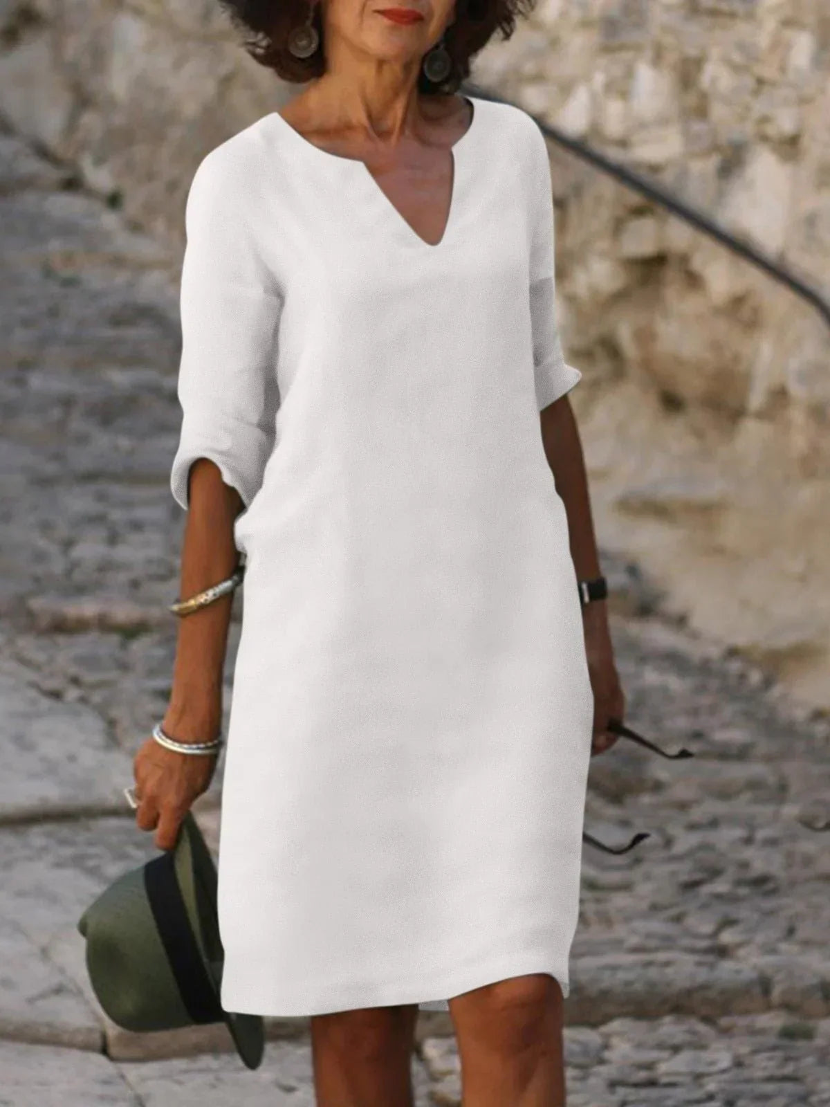 Saoirse™ - Vestido con cuello en V y control de abdomen.