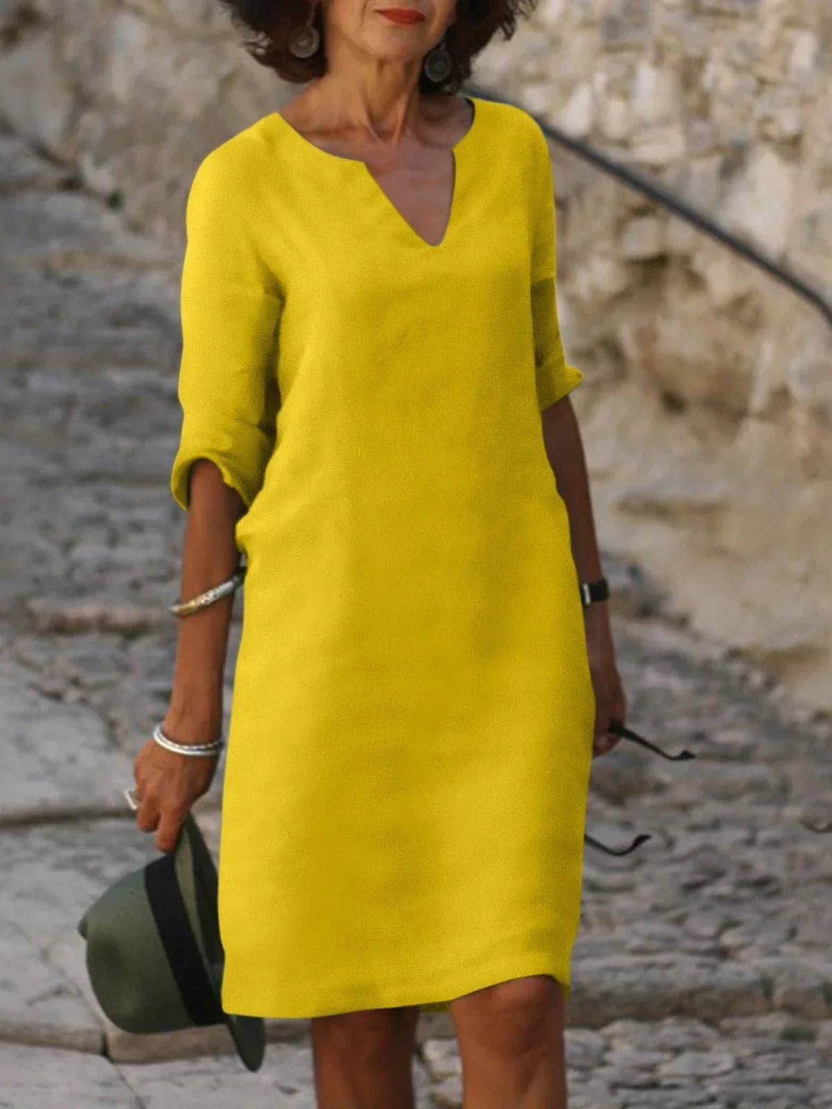 Saoirse™ - Vestido con cuello en V y control de abdomen.