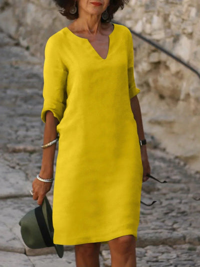 Saoirse™ - Vestido con cuello en V y control de abdomen.