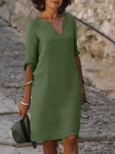 Saoirse™ - Vestido con cuello en V y control de abdomen.