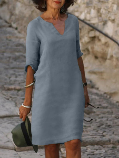 Saoirse™ - Vestido con cuello en V y control de abdomen.