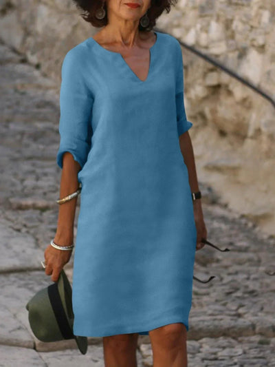Saoirse™ - Vestido con cuello en V y control de abdomen.