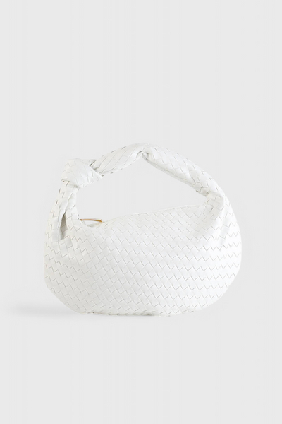 Sage Bolso de Hombro Mediano Tejido.