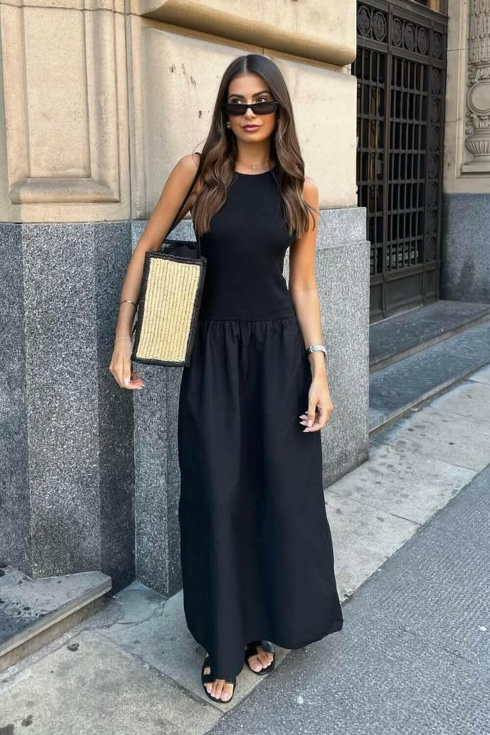 Vestido Midi Georgina Negro.